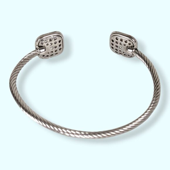 (2/$20) Rhinestone Square Cuff Bracelet - Picture 4 of 6